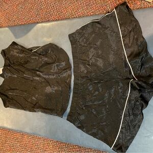 Victoria's Secret Black Satin Pajama Set